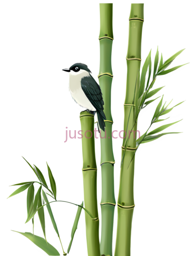 小鸟,竹子, PNG