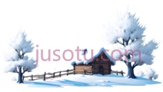 雪景,插画,白色,棕色PNG