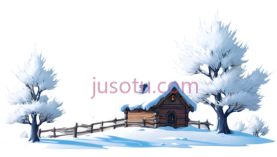 雪景,插画,白色,棕色, PNG