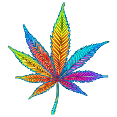 大麻叶,彩色,彩虹色, PNG