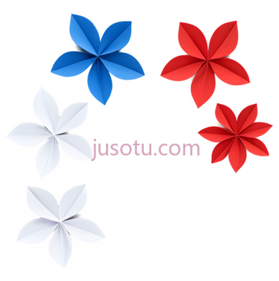 纸花,剪纸,蓝色,红色,白色, PNG