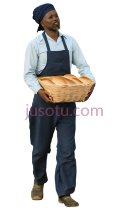面包师,服装,蓝色围裙,帽子PNG