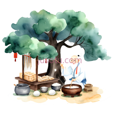 大树,老者,摊位, PNG