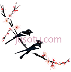 乌鸦,梅花PNG