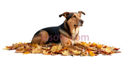 落叶,狗, PNG