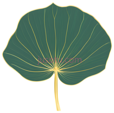 荷叶,金色, PNG