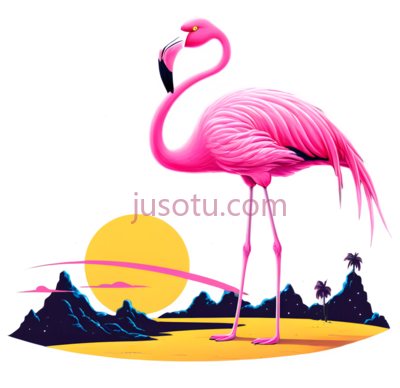 卡通画,火烈鸟, PNG