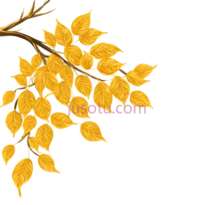 树枝,插画,黄色, PNG