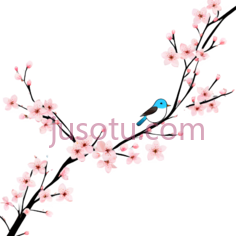 樱花,小鸟PNG