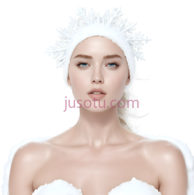 女人,雪花头饰,时尚,白色, PNG