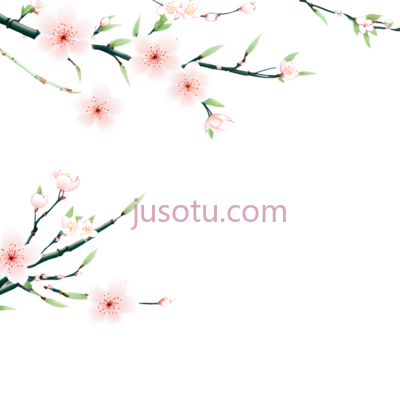 桃花,插画,粉色, PNG