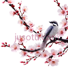 樱花,鸟类PNG