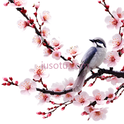 樱花,鸟类, PNG