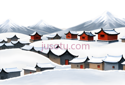 雪村,插画,白色,红色,灰色, PNG