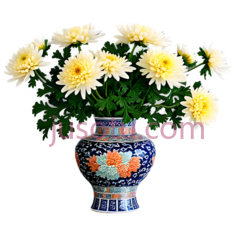 菊纹,花瓶PNG