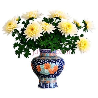 菊纹,花瓶, PNG