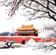 故宫,古典中式建筑,红色,黄色,白色PNG