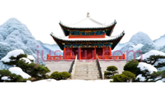 亭子,中式建筑,白色,红色PNG
